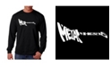 LA Pop Art Men's Word Art Long Sleeve T-Shirt- Metal Head Guitar